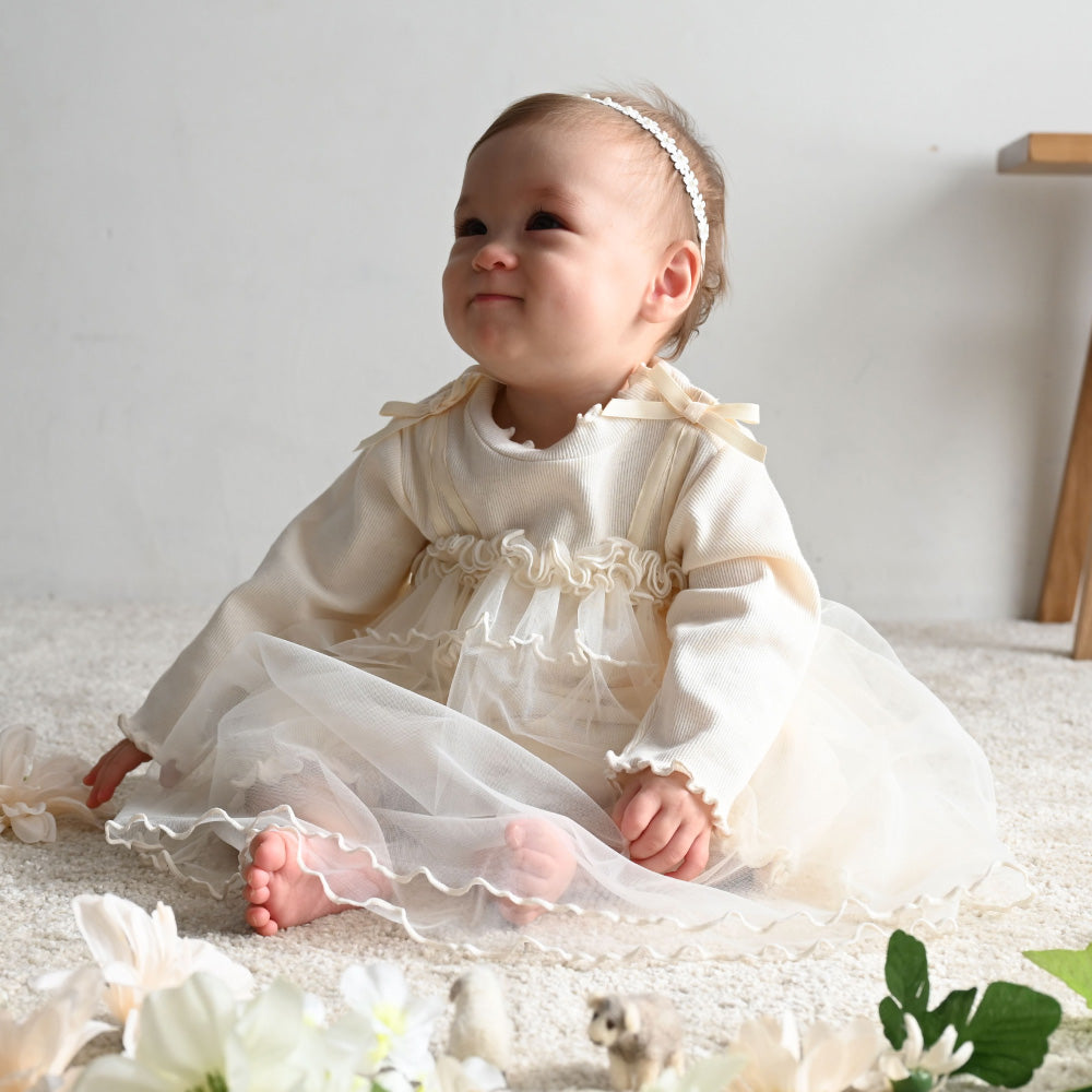 チュール フリルワンピース ロンパース