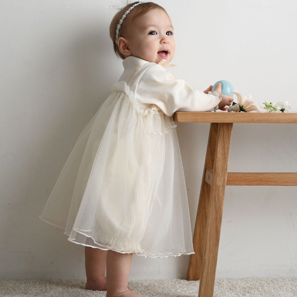 チュール フリルワンピース ロンパース