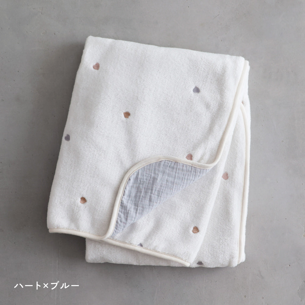 【名入れ刺繍商品】ベビー ブランケット フランネル×ガーゼ