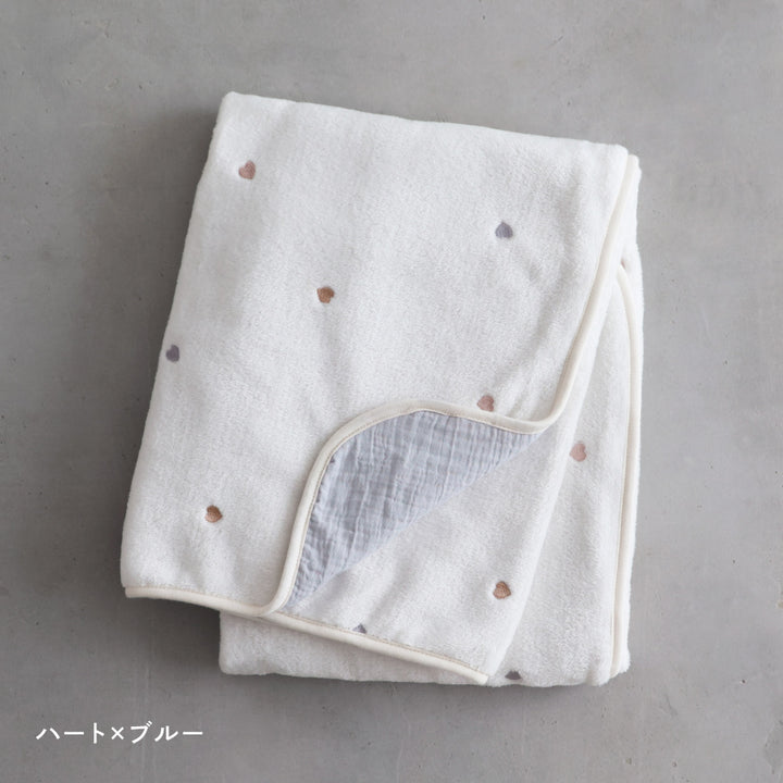 【名入れ刺繍商品】ベビー ブランケット フランネル×ガーゼ