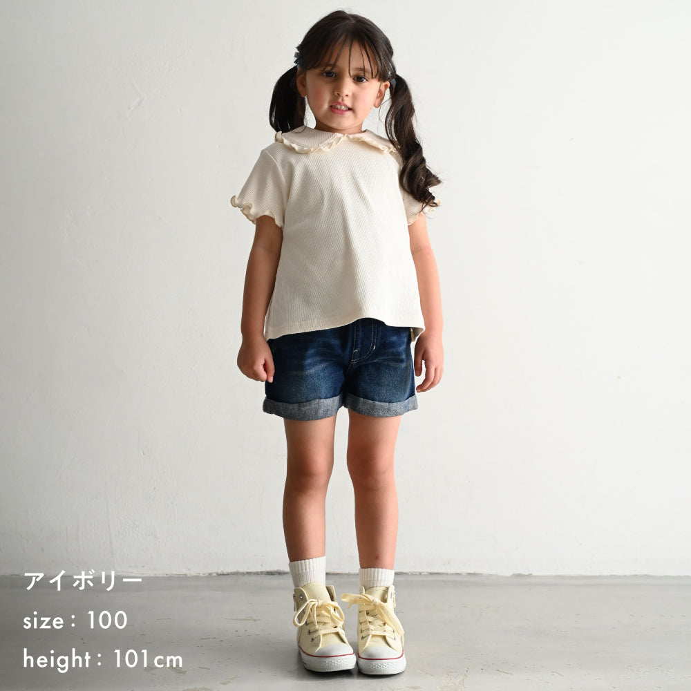 ビッグカラー 半袖 Tシャツ テレコ