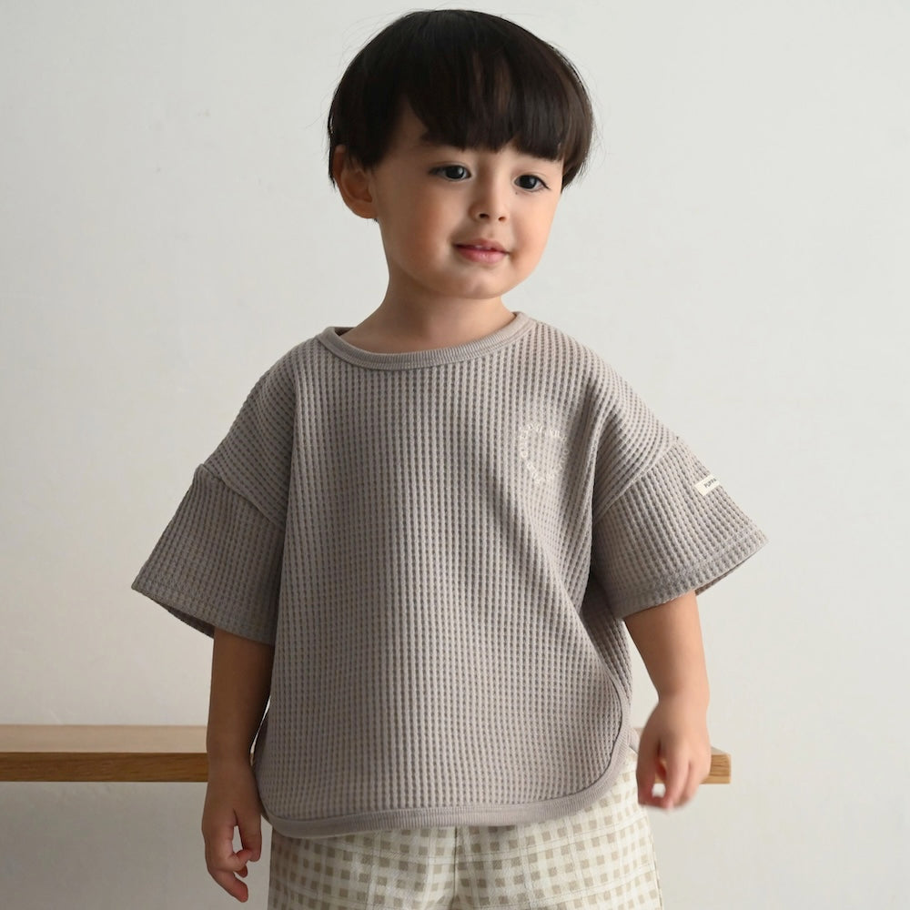 ラウンド 半袖 Tシャツ ラフリーワッフル