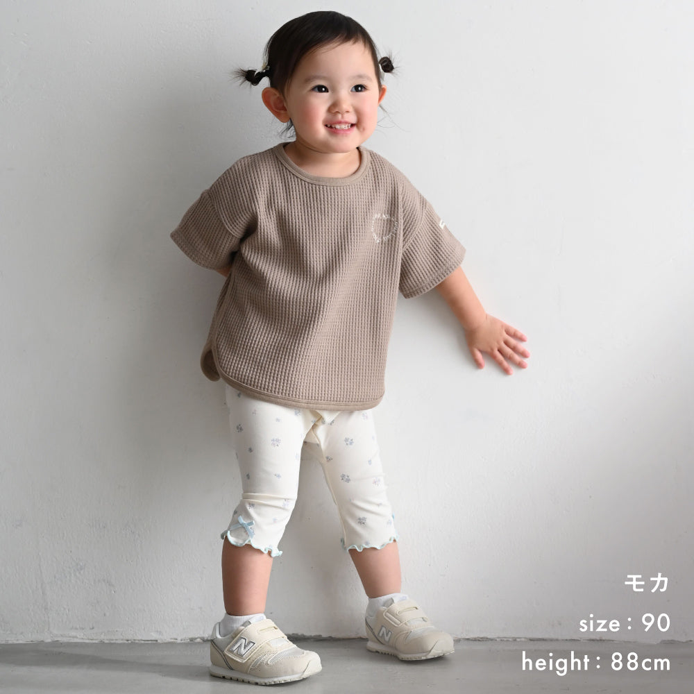 ラウンド 半袖 Tシャツ ラフリーワッフル