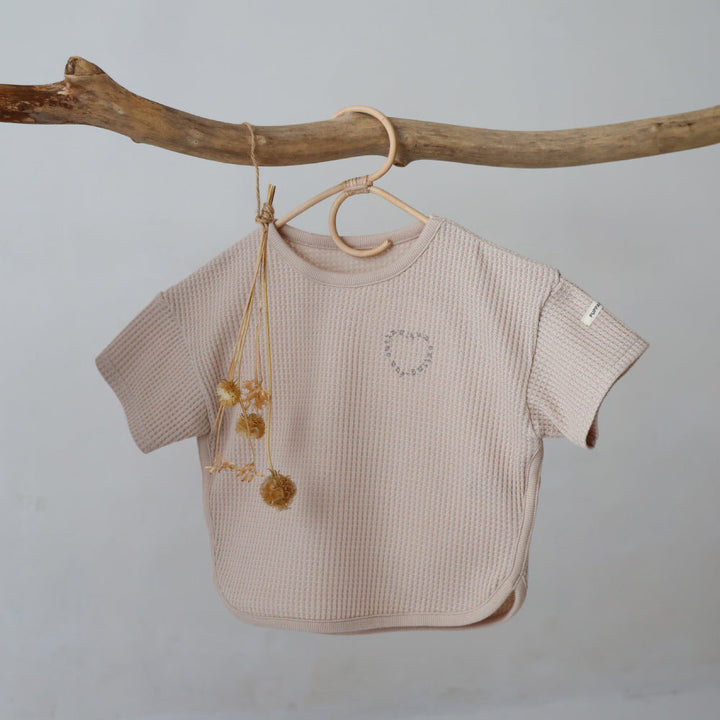 ラウンド 半袖 Tシャツ ラフリーワッフル