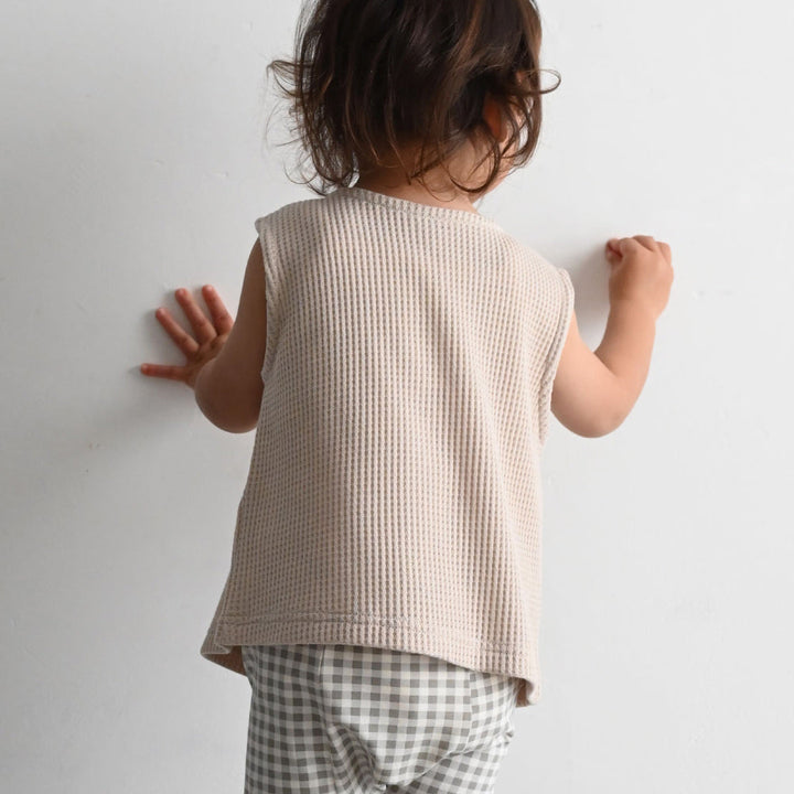 前後2way ノースリーブカットソー ラフリーワッフル