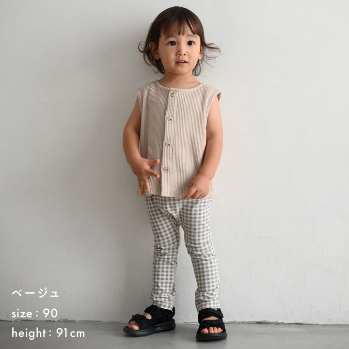 前後2way ノースリーブカットソー ラフリーワッフル