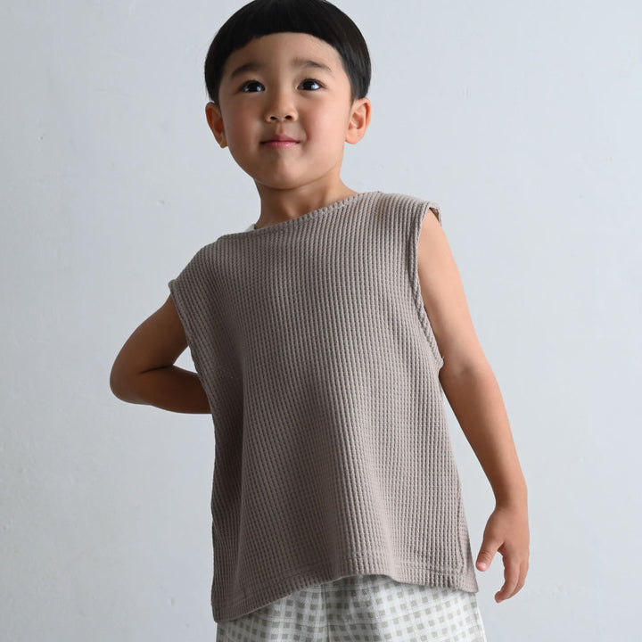 前後2way ノースリーブカットソー ラフリーワッフル