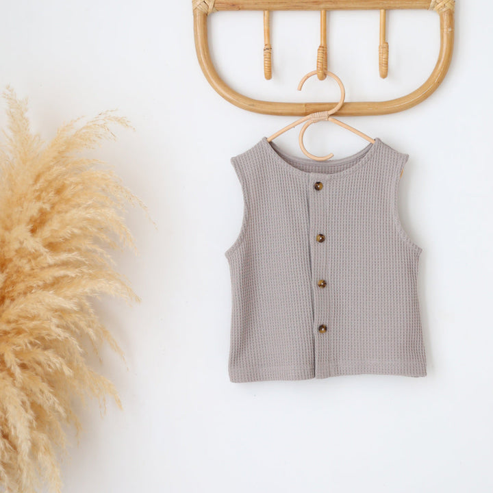 前後2way ノースリーブカットソー ラフリーワッフル