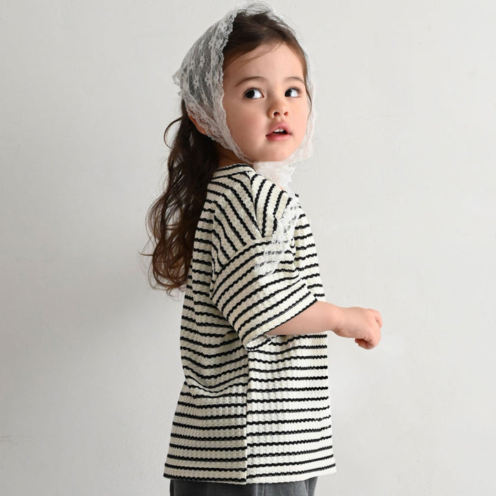 クルーネック 半袖 Tシャツ ワッフル