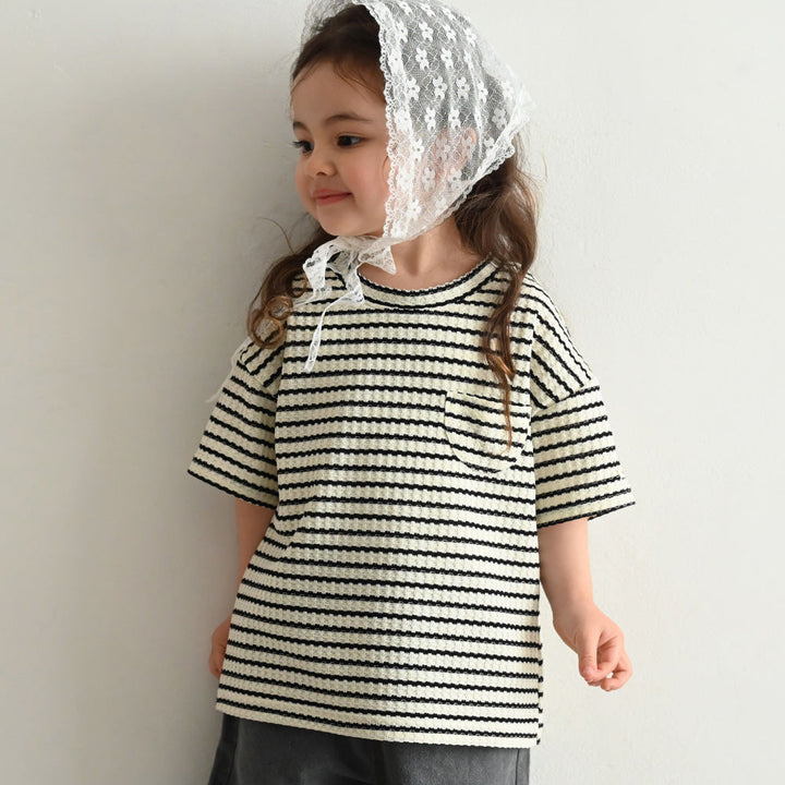 クルーネック 半袖 Tシャツ ワッフル