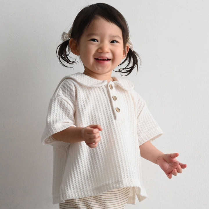 セーラーカラー 半袖 Tシャツ ニットソー