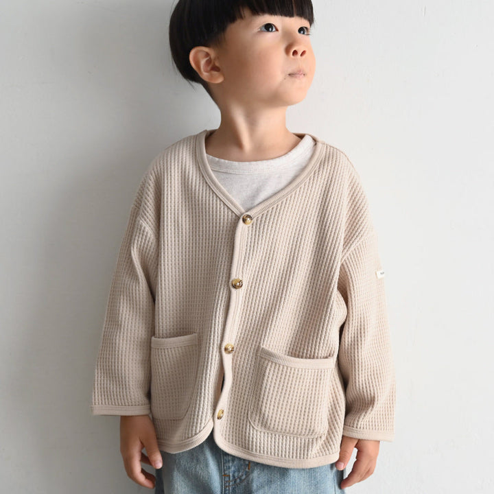 カーディガン ラフリーワッフル