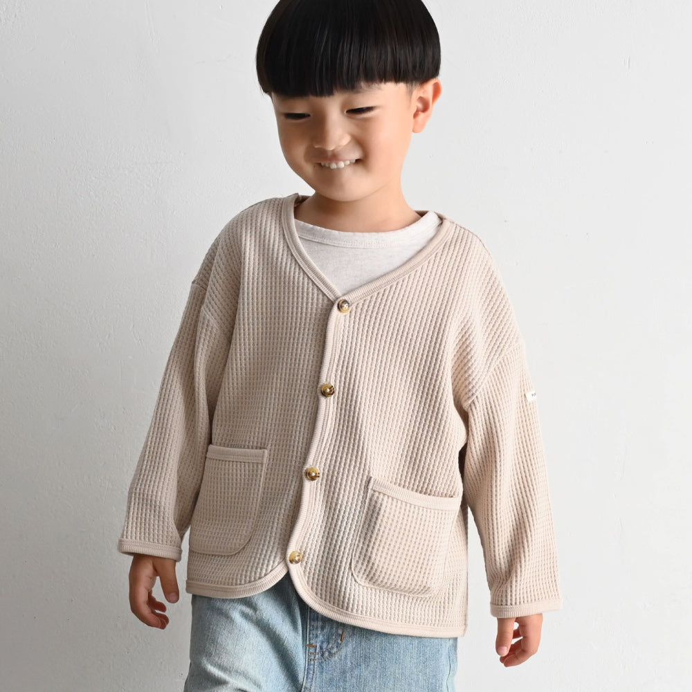 カーディガン ラフリーワッフル