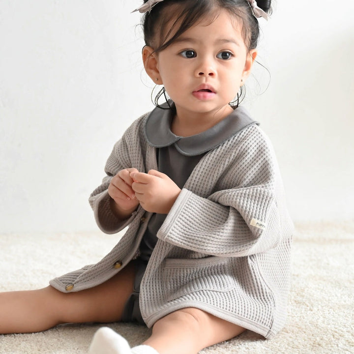 カーディガン ラフリーワッフル