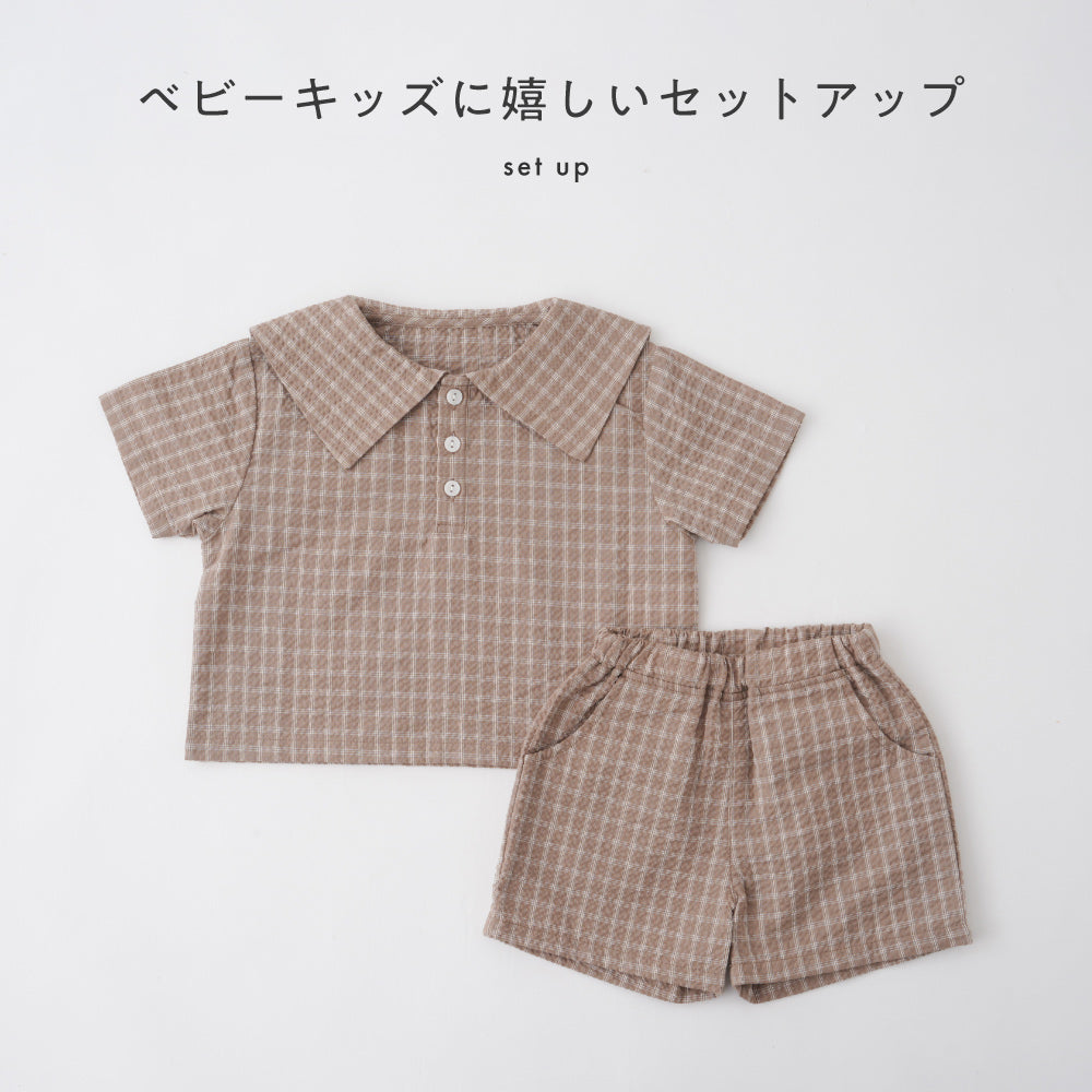 セットアップ セーラーカラー 半袖 シャツ ショートパンツ