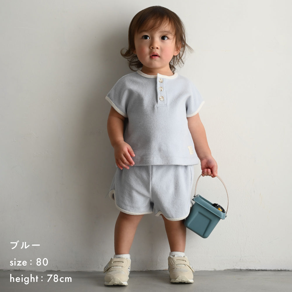 セットアップ 半袖 Tシャツ ショートパンツ パイル