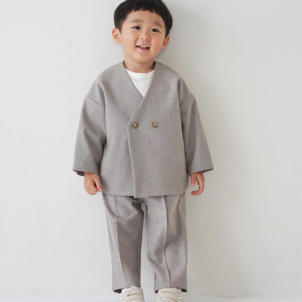 セットアップ ノーカラージャケット