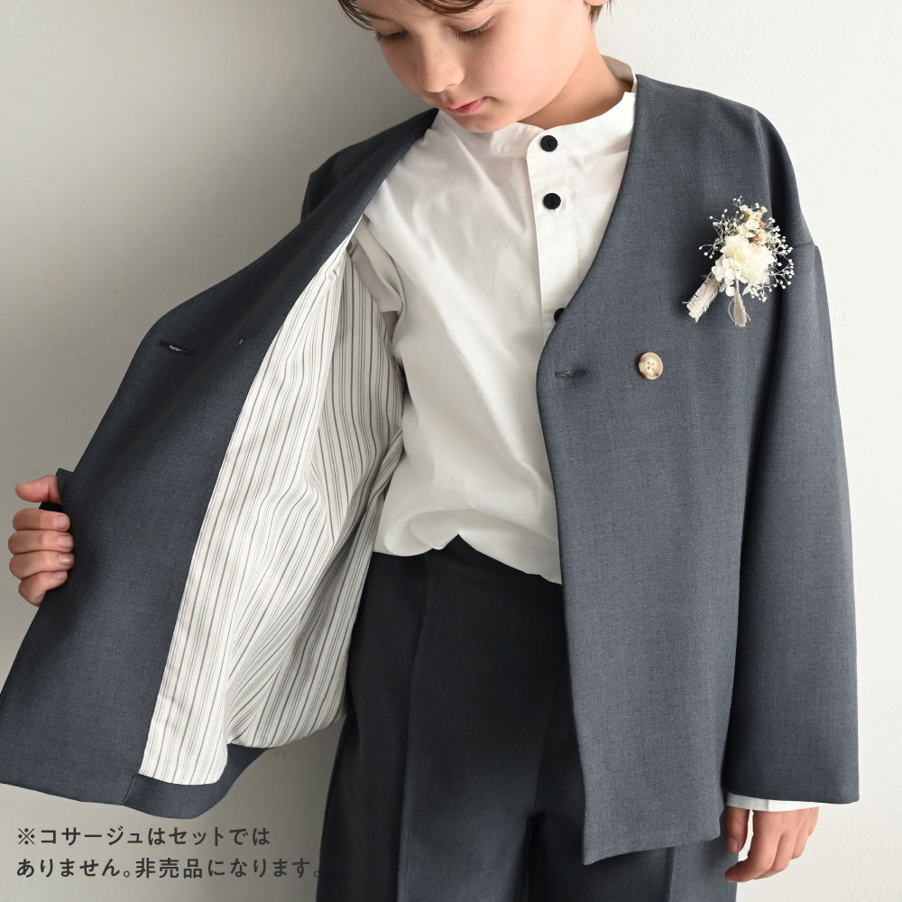 セットアップ ノーカラージャケット