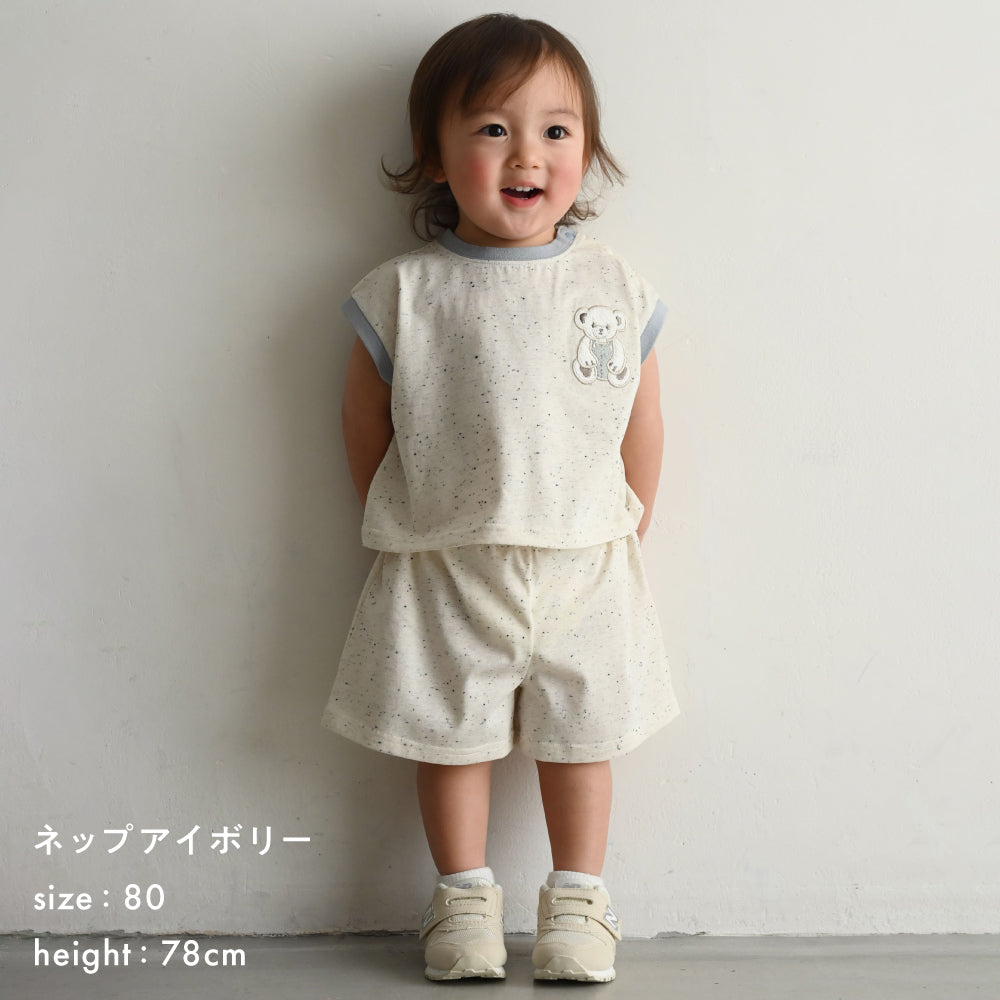 セットアップノースリーブ ショートパンツ ネップ – PUPPAPUPO