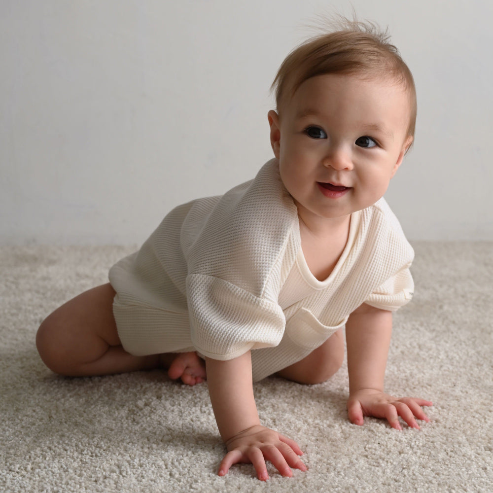 プランプ 半袖 ロンパース ワッフル