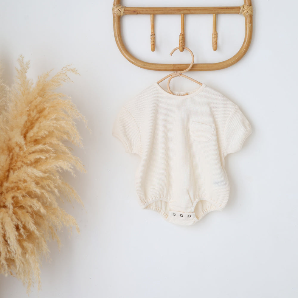 プランプ 半袖 ロンパース ワッフル