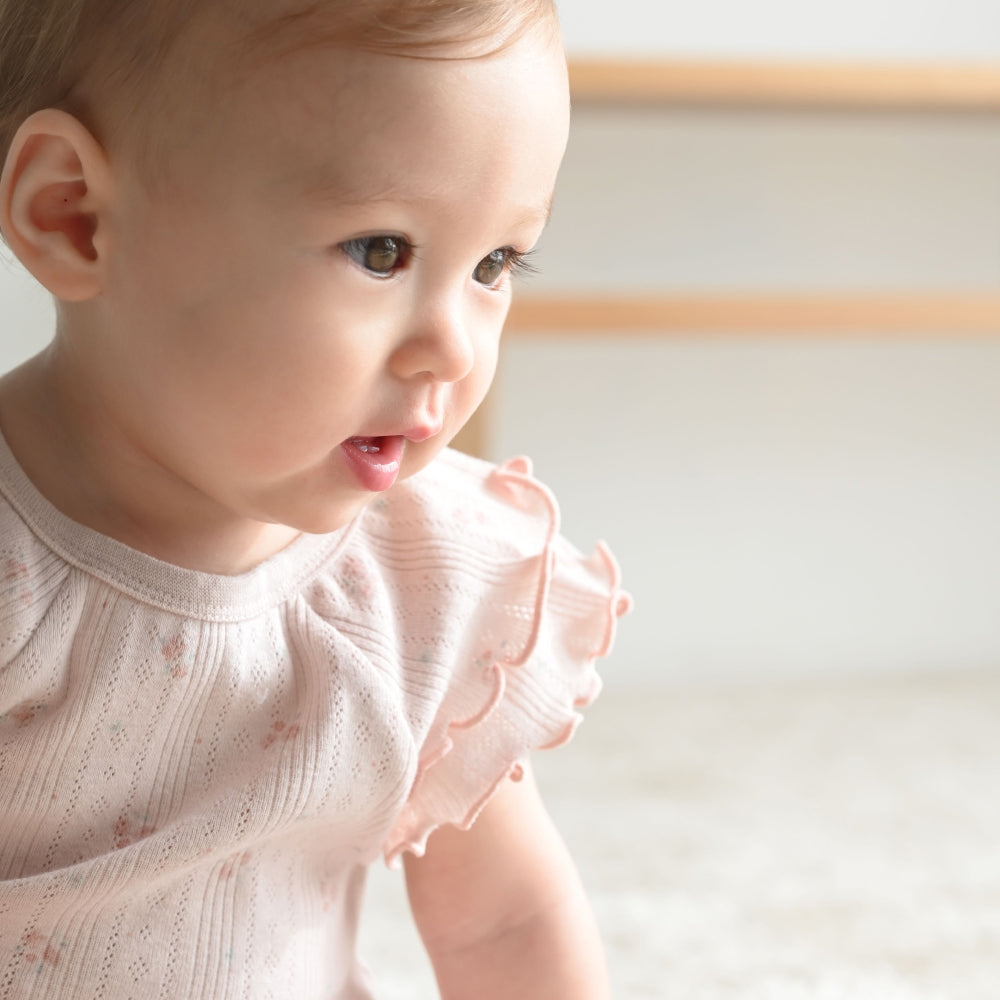 肩フリル ロンパース  針抜き