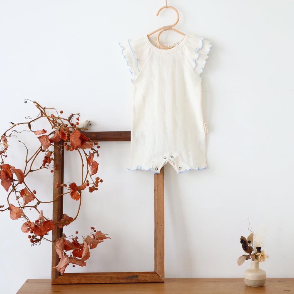 肩フリル ロンパース  針抜き