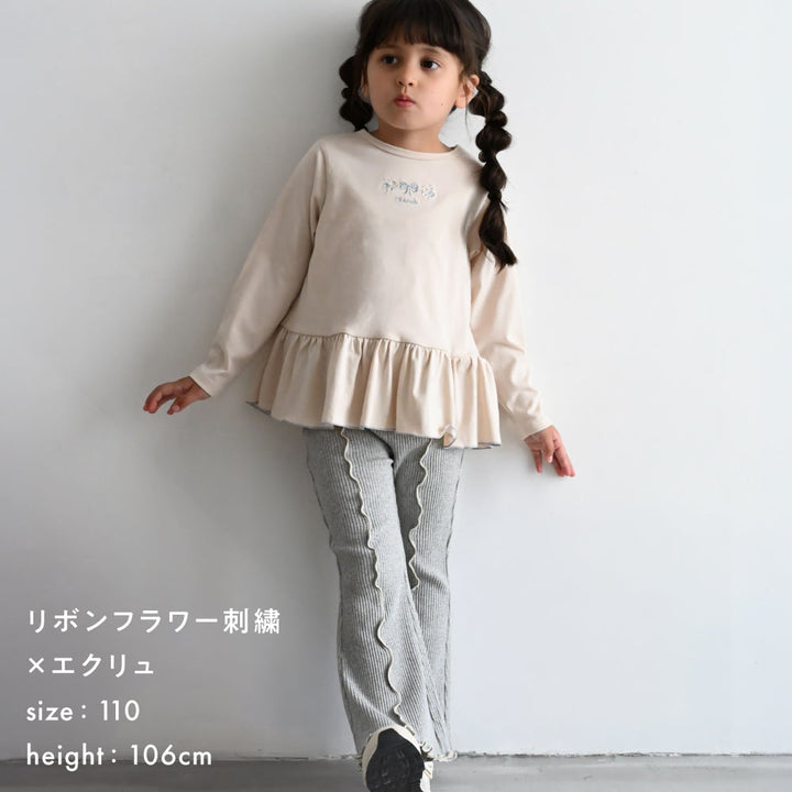 ペプラム 長袖 Tシャツ