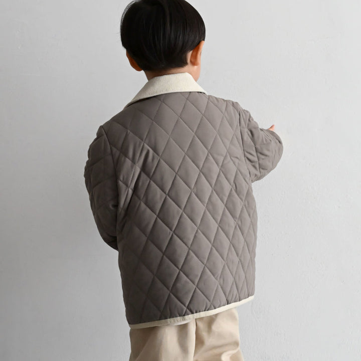 【撥水】 洗える 衿付き キルティング ジャケット