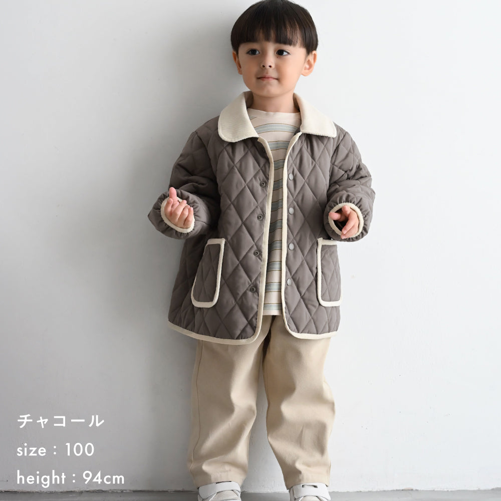 【撥水】 洗える 衿付き キルティング ジャケット