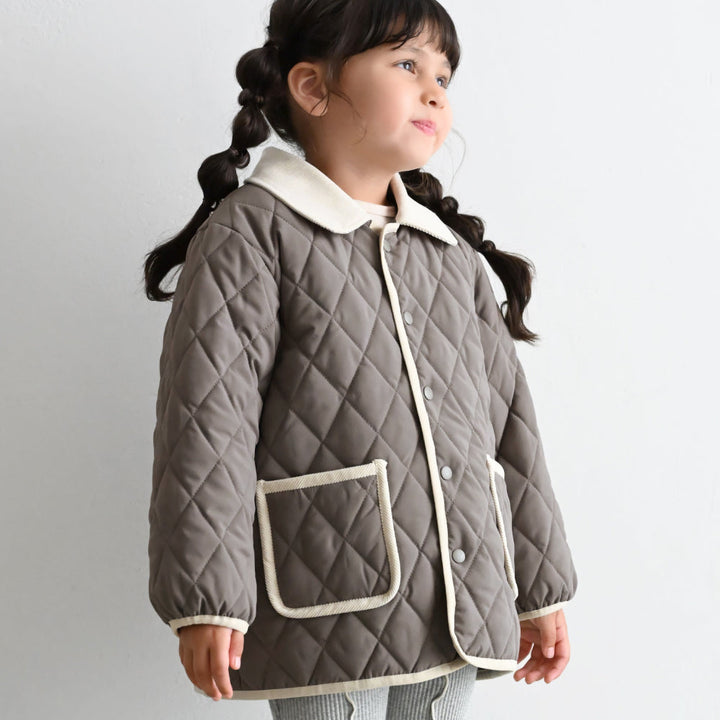 【撥水】 洗える 衿付き キルティング ジャケット