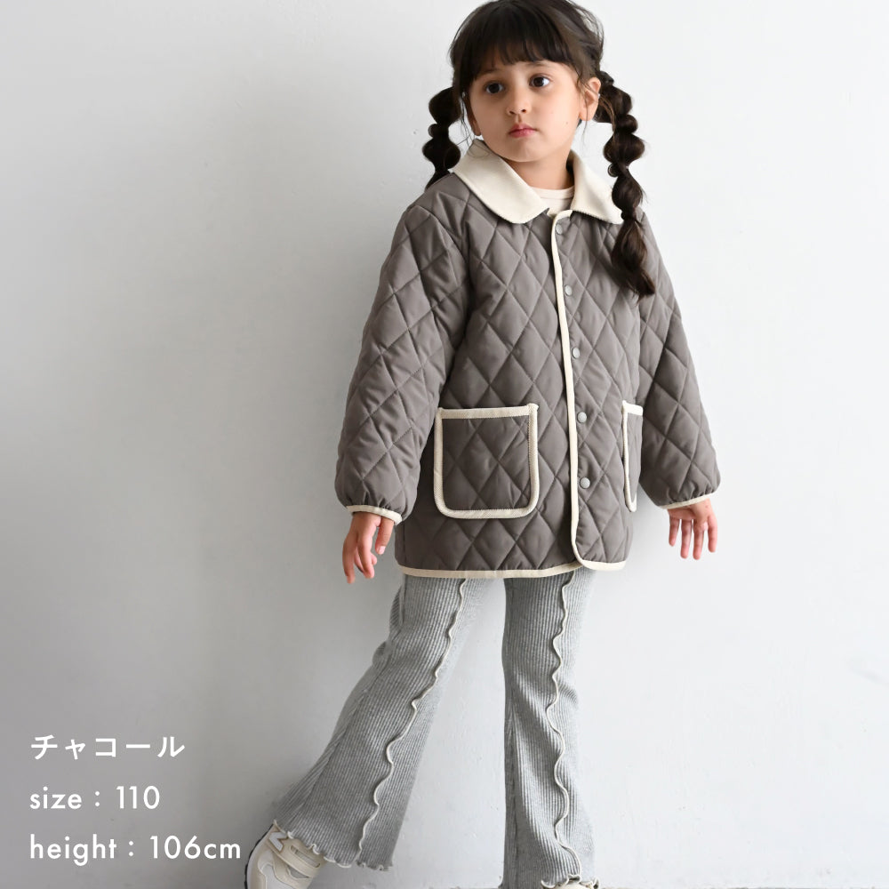 【撥水】 洗える 衿付き キルティング ジャケット
