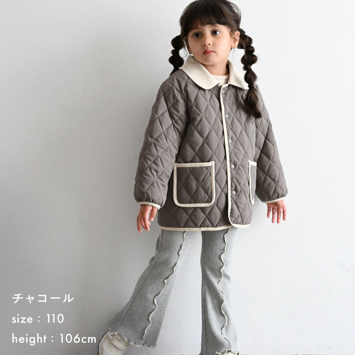 【撥水】 洗える 衿付き キルティング ジャケット