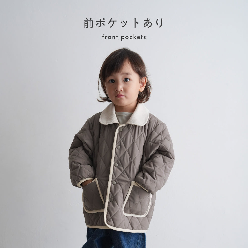 【撥水】 洗える 衿付き キルティング ジャケット