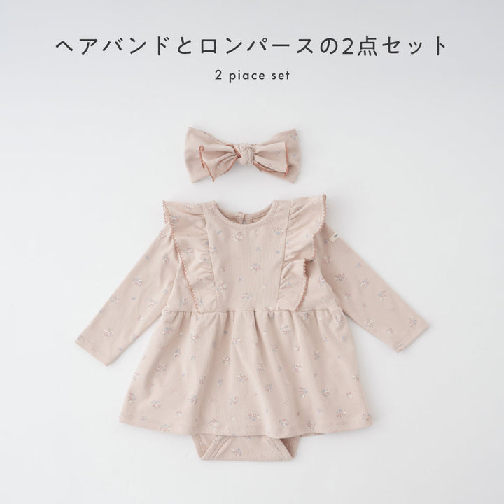 肩フリル チュニック ロンパース リボンセット