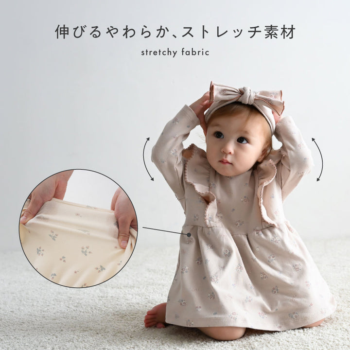 肩フリル チュニック ロンパース リボンセット
