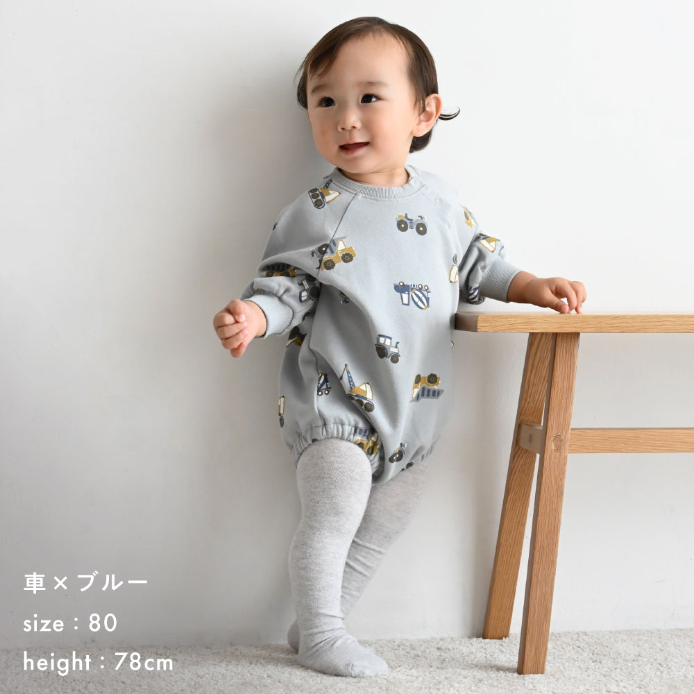 ビッグプリント スウェット ロンパース