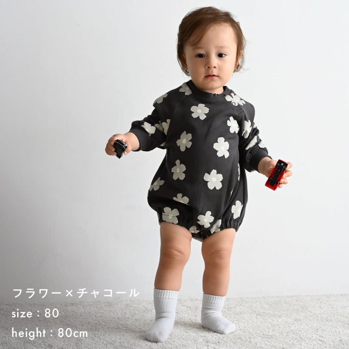 ビッグプリント スウェット ロンパース