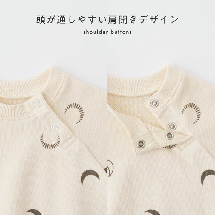 ビッグプリント スウェット ロンパース