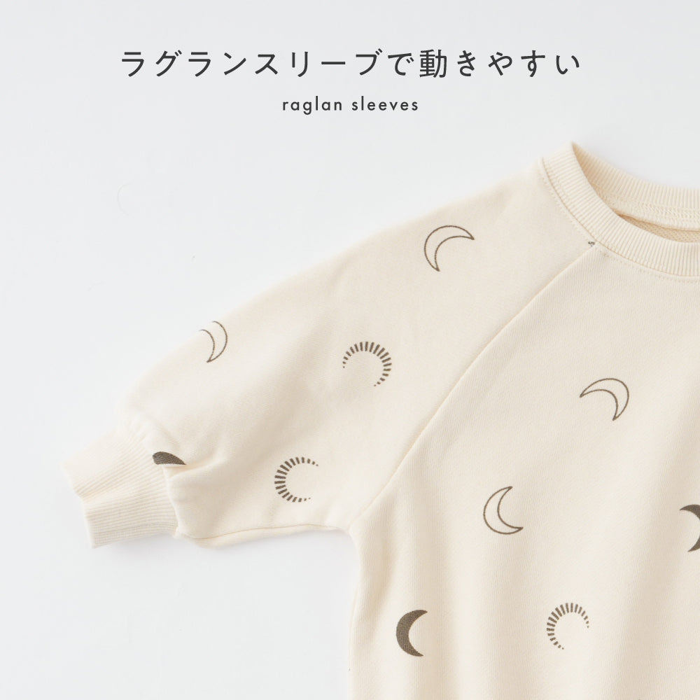 ビッグプリント スウェット ロンパース