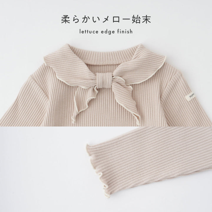 スカーフ衿 長袖 ロンパース