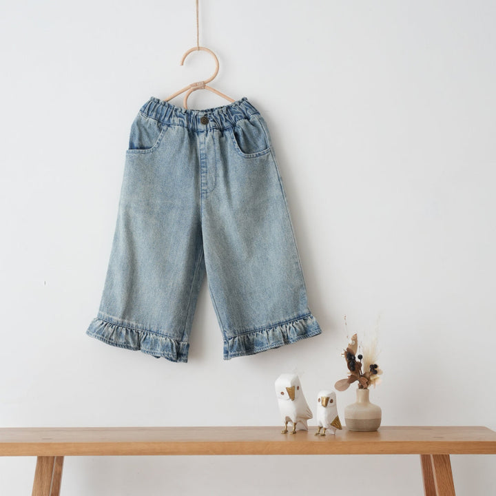 裾フリル ワイド パンツ