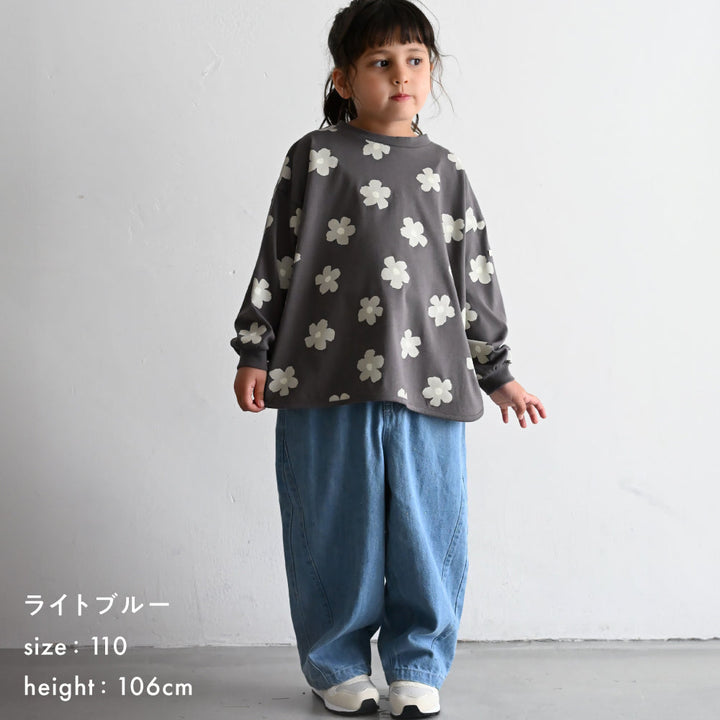 バレルレッグ パンツ デニム カラーネップ