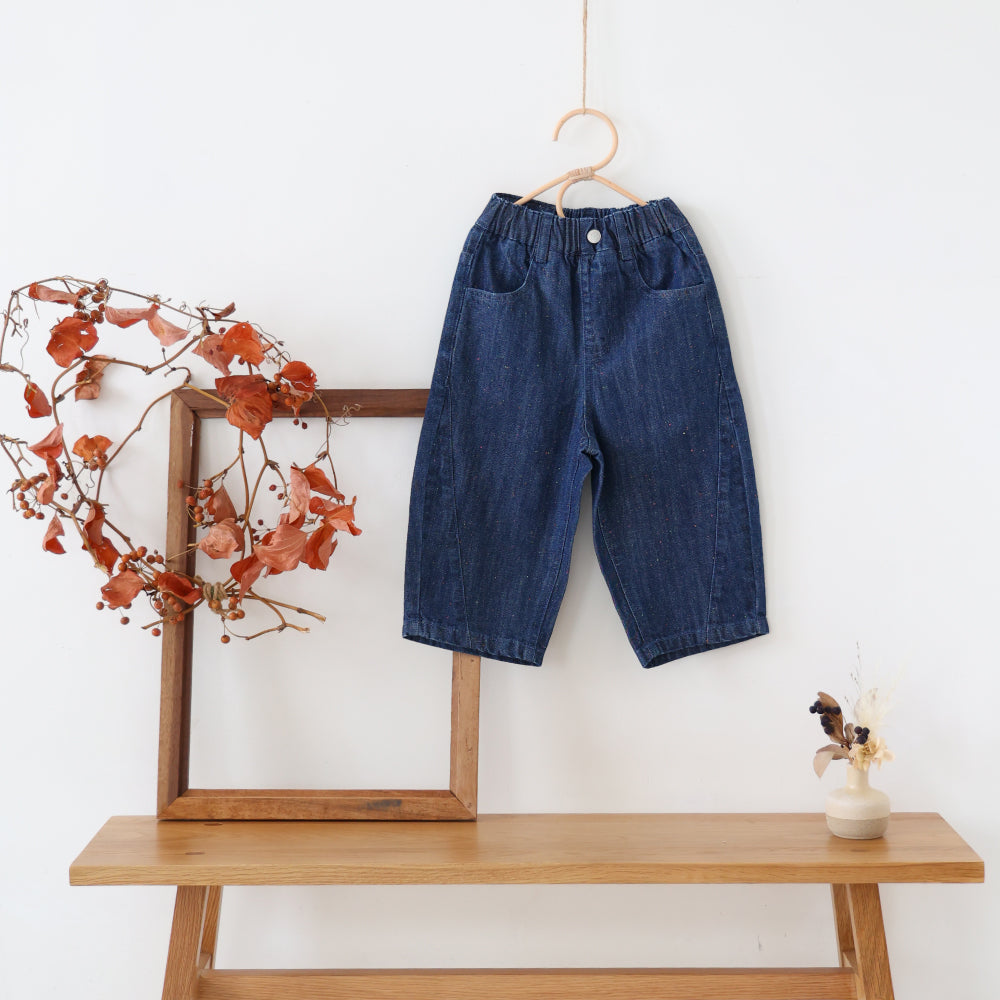 バレルレッグ パンツ デニム カラーネップ