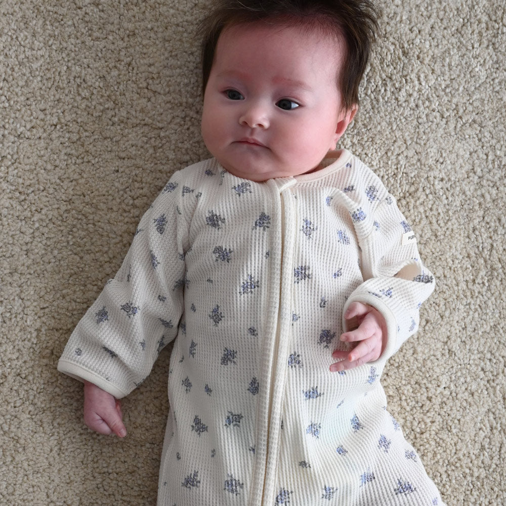 ダブルジップ 長袖 カバーオール ワッフル