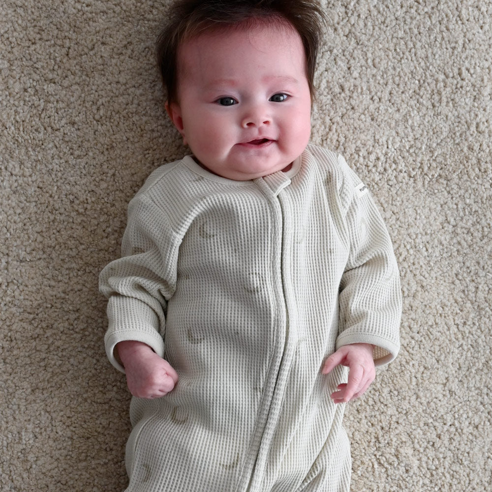 ダブルジップ 長袖 カバーオール ワッフル