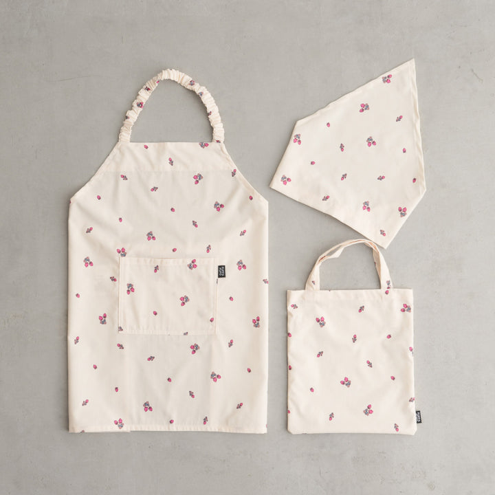 【撥水/防汚/シワ防止/抗菌】 エプロン 子供用 3点セット