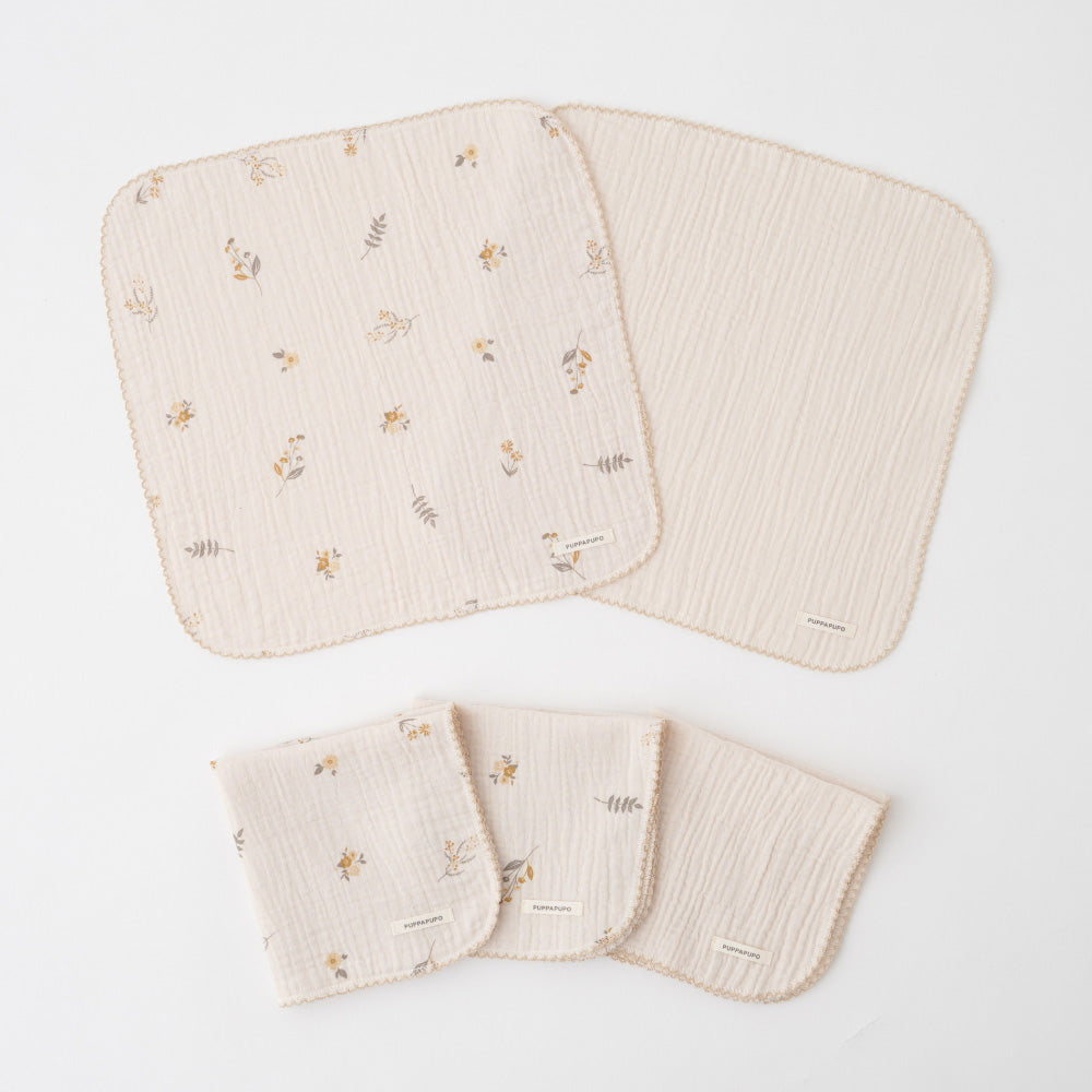 ハンカチ 5枚セット 2重ガーゼ