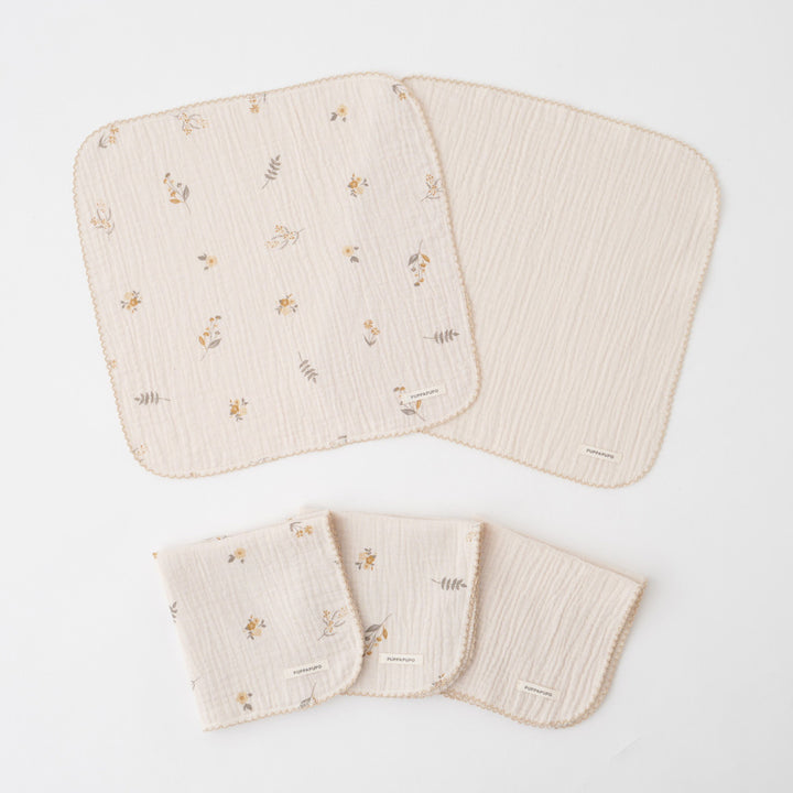 ハンカチ 5枚セット 2重ガーゼ