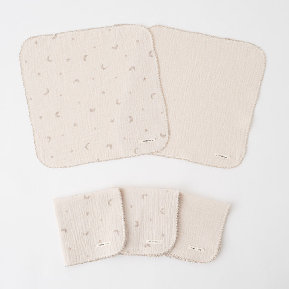 ハンカチ 5枚セット 2重ガーゼ